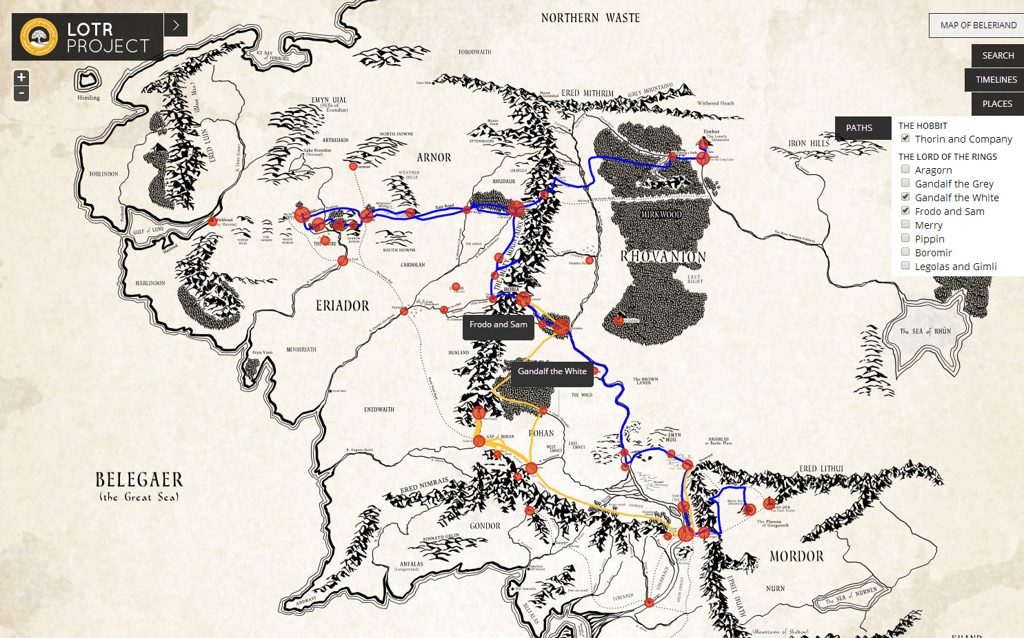Carte de la Terre du Milieu – Guide du Parent Galactique